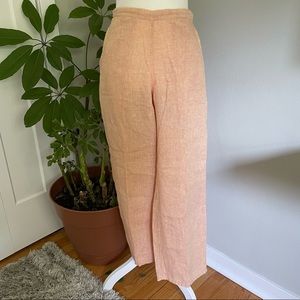 Flax Peach Linen Wide Leg Pant High Rise Size Small